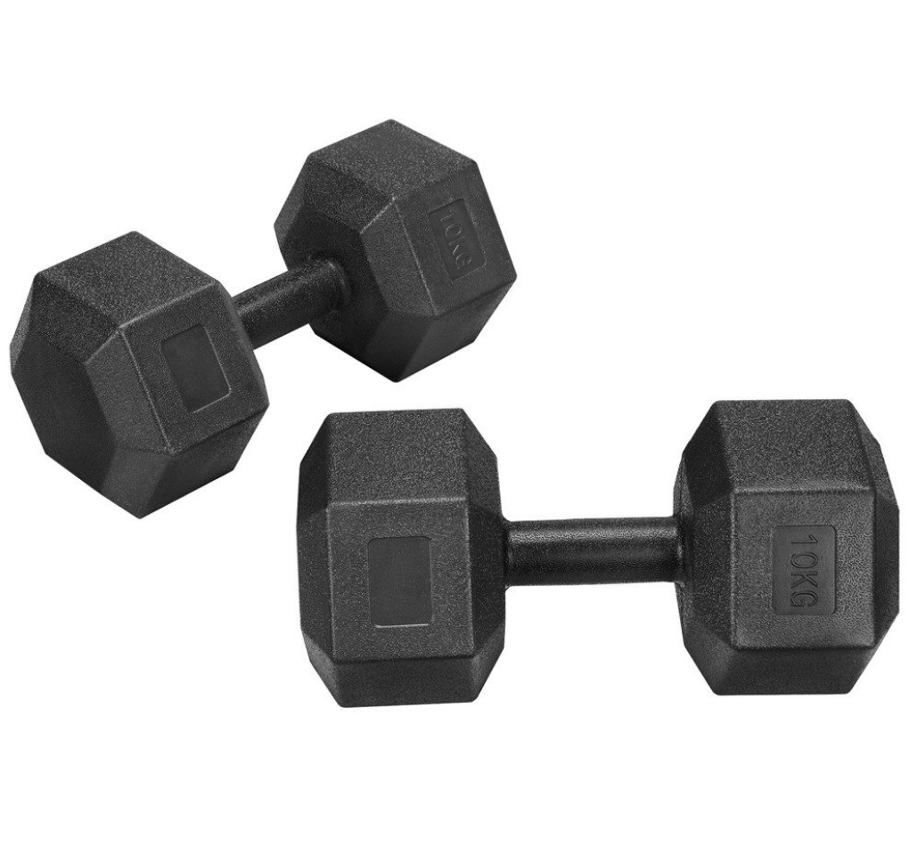 Yaheetech Jeu d'haltères 20 kg - 2x 10 kg - Noir - 34.5 x 17.5 x 15.5 cm