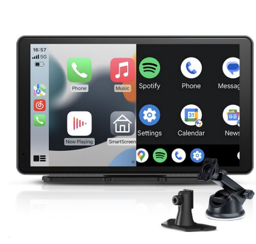 CarMe Écran CarPlay & Android Auto 7 pouces - Sans fil - Écran tactile 1024x600 - Écran universel pour tableau de bord