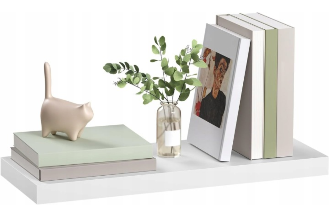 eSituro SWS0196 - étagère murale flottante - MDF blanc - 60 x 23 x 3,8 cm