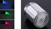 Éclairage pour robinet - LED - 2 pièces - Capteur de température - Économie d'eau - 2,2 x 2,2 x 3,1 cm - Argent