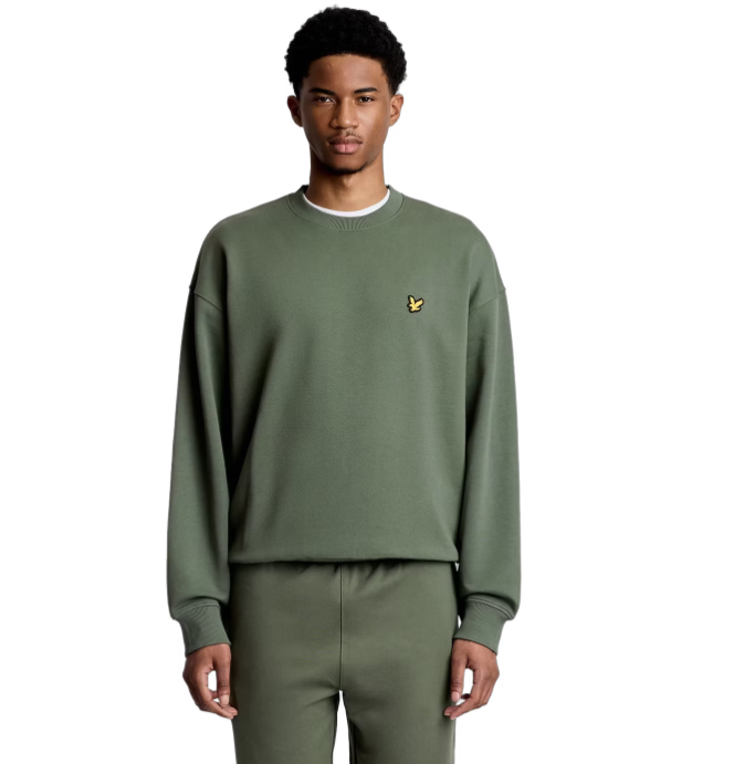 Sweat-shirt oversize Lyle & Scott - Vert cactus - XXL - 1874 à col rond