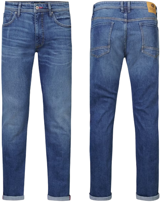 Petrol Industries Santiago Jeans - Denim droit - Effet usé moyen - Taille 33-34