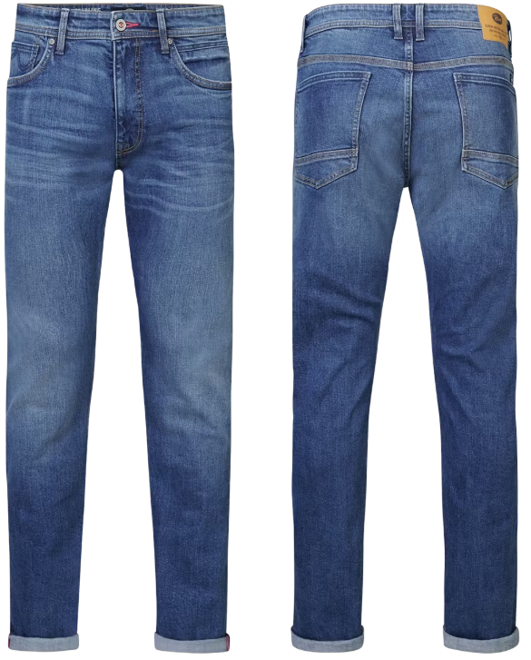 Petrol Industries Santiago Jeans - Denim droit - Effet usé moyen - Taille 33-34