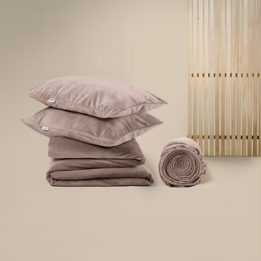 Housse de couette Sjumo - Ensemble de housse de couette - 240 x 220 cm - Taupe
