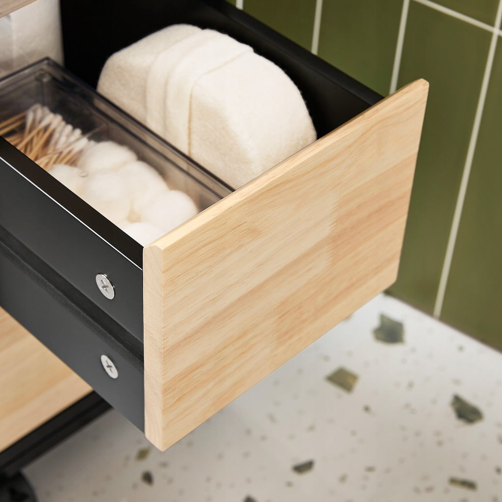 SoBuy Classeur - BZR54-SCH - MDF & Bambou - Jusqu'à 40kg - 24x82x65cm - Noir