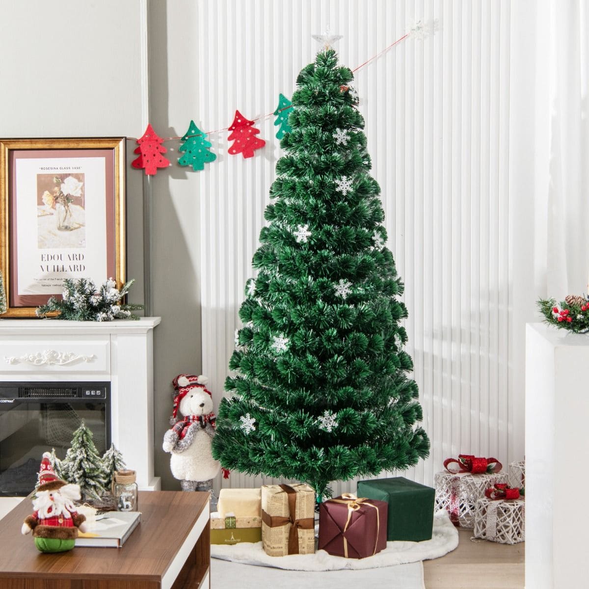 Sapin de Noël Coast - 220 Branches - Lumières Led - 180 x 81cm - Vert