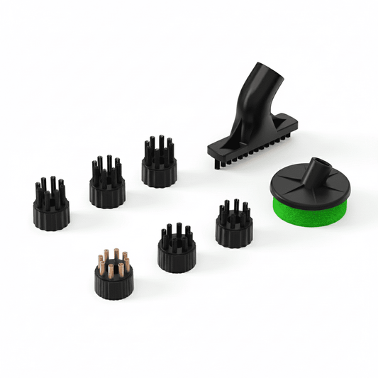 Techweise Replacement Brushes Set - TS1 & TS2 Steam Cleaner - 8-piece - Nylon, Steel & Joint Brush