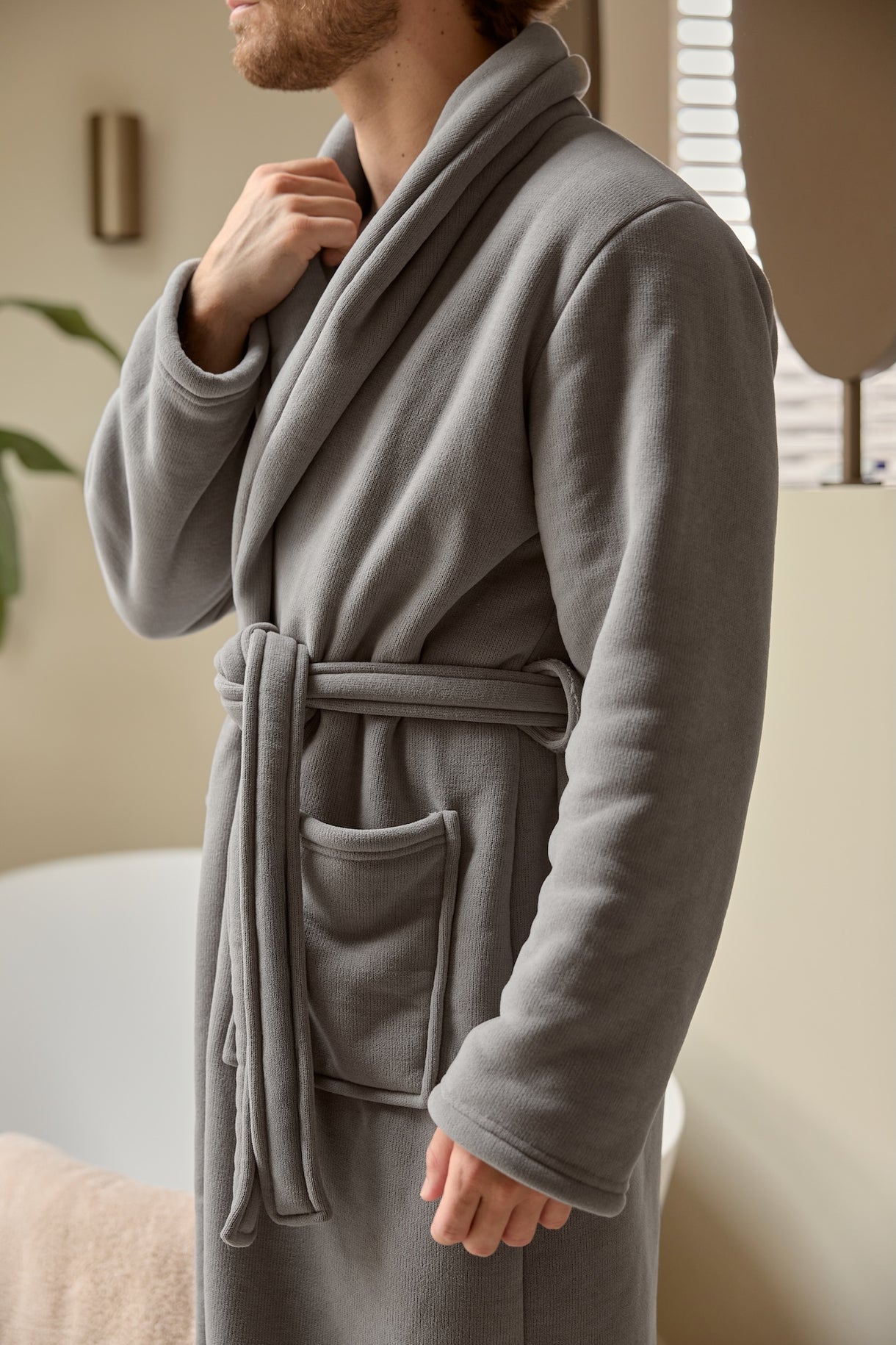 SJUMO Peignoir - Gris pierre de lune - Taille L/XL - Ultra-doux et durable