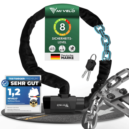 MIVELO Chaîne de vélo - Avec serrure à clé - 90 CM - Acier