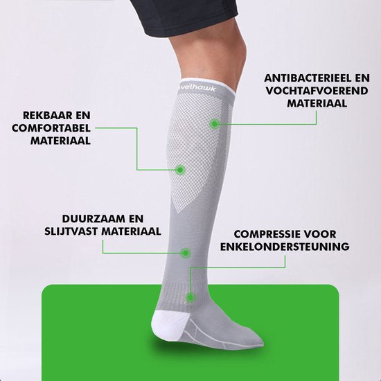 Bas de compression Travelhawk - 3 paires de bas de soutien pour le sport et le voyage