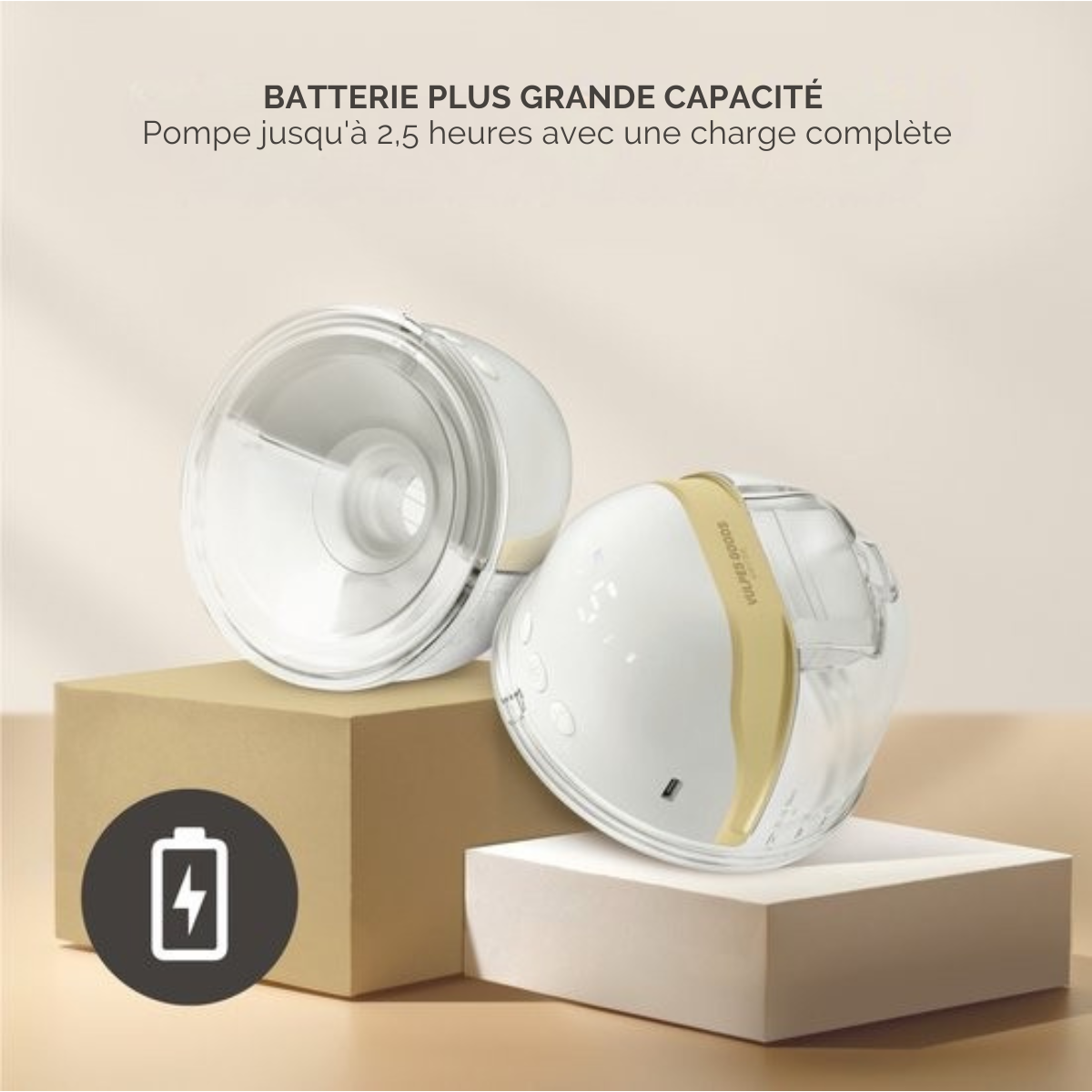 Tire-lait mains libres - Vulpes Goods® BabyCare - Tire-lait électrique sans fil - Portable - Double tire-lait électrique mains libres - Version PRO