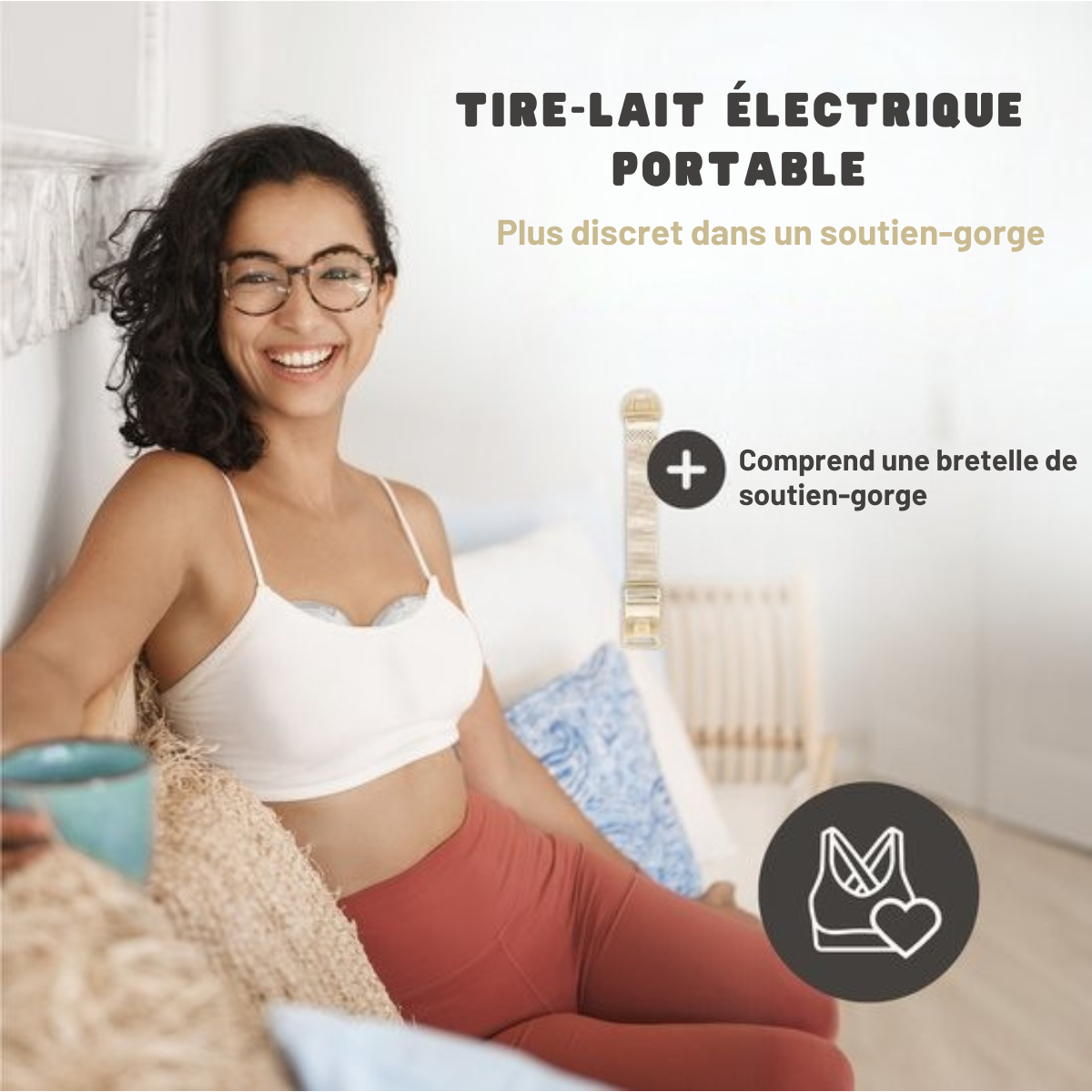 Tire-lait mains libres - Vulpes Goods® BabyCare - Tire-lait électrique sans fil - Portable - Double tire-lait électrique mains libres - Version PRO