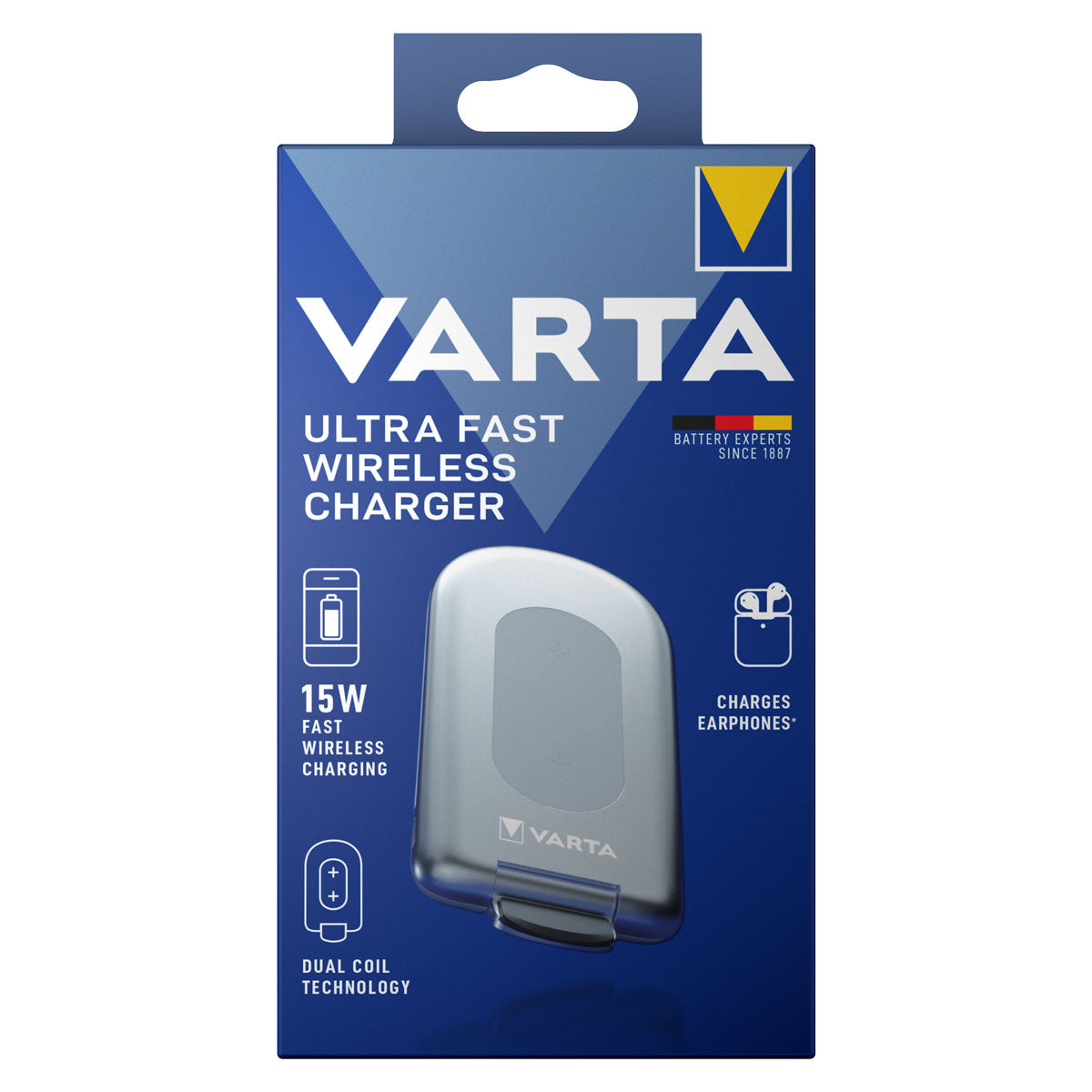Chargeur sans fil ultra rapide Varta - 31x100x195 mm - Chargeur pour iPhone