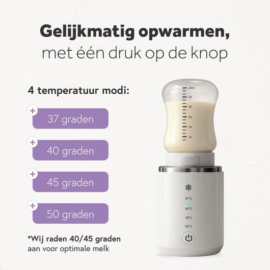 Qwali - Chauffe-biberon portable - Chauffage homogène - Chauffe-biberon pour bébé