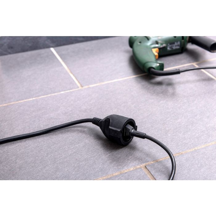 Meister Rallonge électrique Fiche plate - 5M - IP20 - Noir