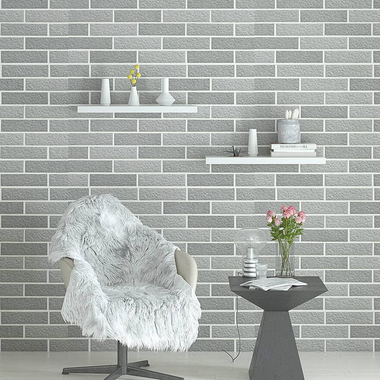 Woltu Wall Shelf Floating MDF White - Bibliothèque et étagère pour CD/DVD - 40 x 22.9 x 3.8 cm