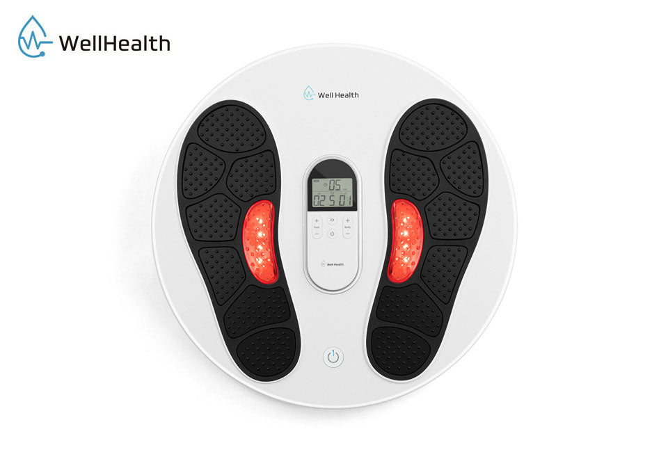 Stimulateur musculaire électrique Wellhealth - soulage les tensions et stimule la circulation sanguine - 39,5 x 39,5 x 9 cm - Noir