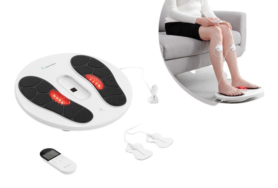 Stimulateur musculaire électrique Wellhealth - soulage les tensions et stimule la circulation sanguine - 39,5 x 39,5 x 9 cm - Noir