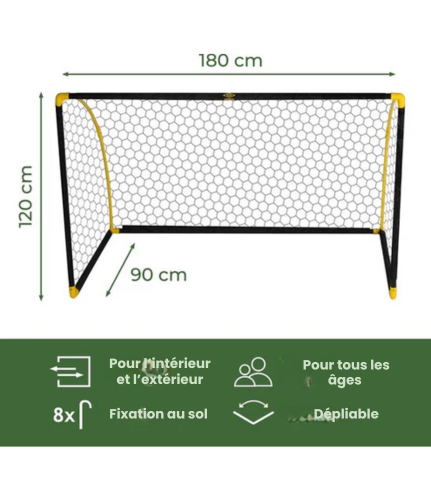But de football pliable - Umbro - pour enfants/adultes - 180 x 91 x 120 CM - Noir/Jaune