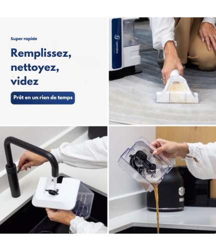 Nettoyeur à vapeur pro - Samako - canapé, tapis, sol - Avec brosse supplémentaire - Bleu/Blanc