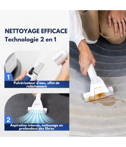 Nettoyeur à vapeur pro - Samako - canapé, tapis, sol - Avec brosse supplémentaire - Bleu/Blanc