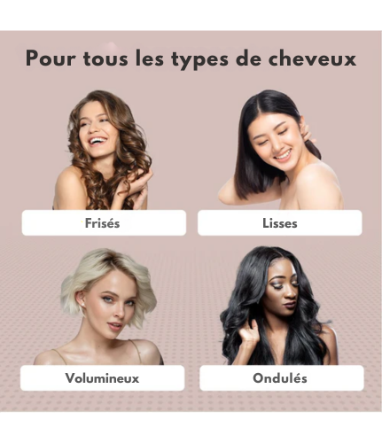 Brosse Soufflante - Auronic - Brosse coiffante - 3 en 1 - 1000W - Noir/Rose