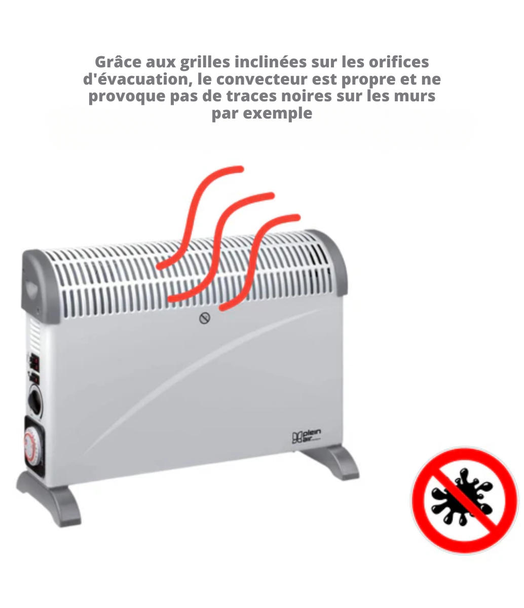 Chauffage électrique d'appoint Plein Air - Thermostat réglable 3 niveau - 2000W - Blanc