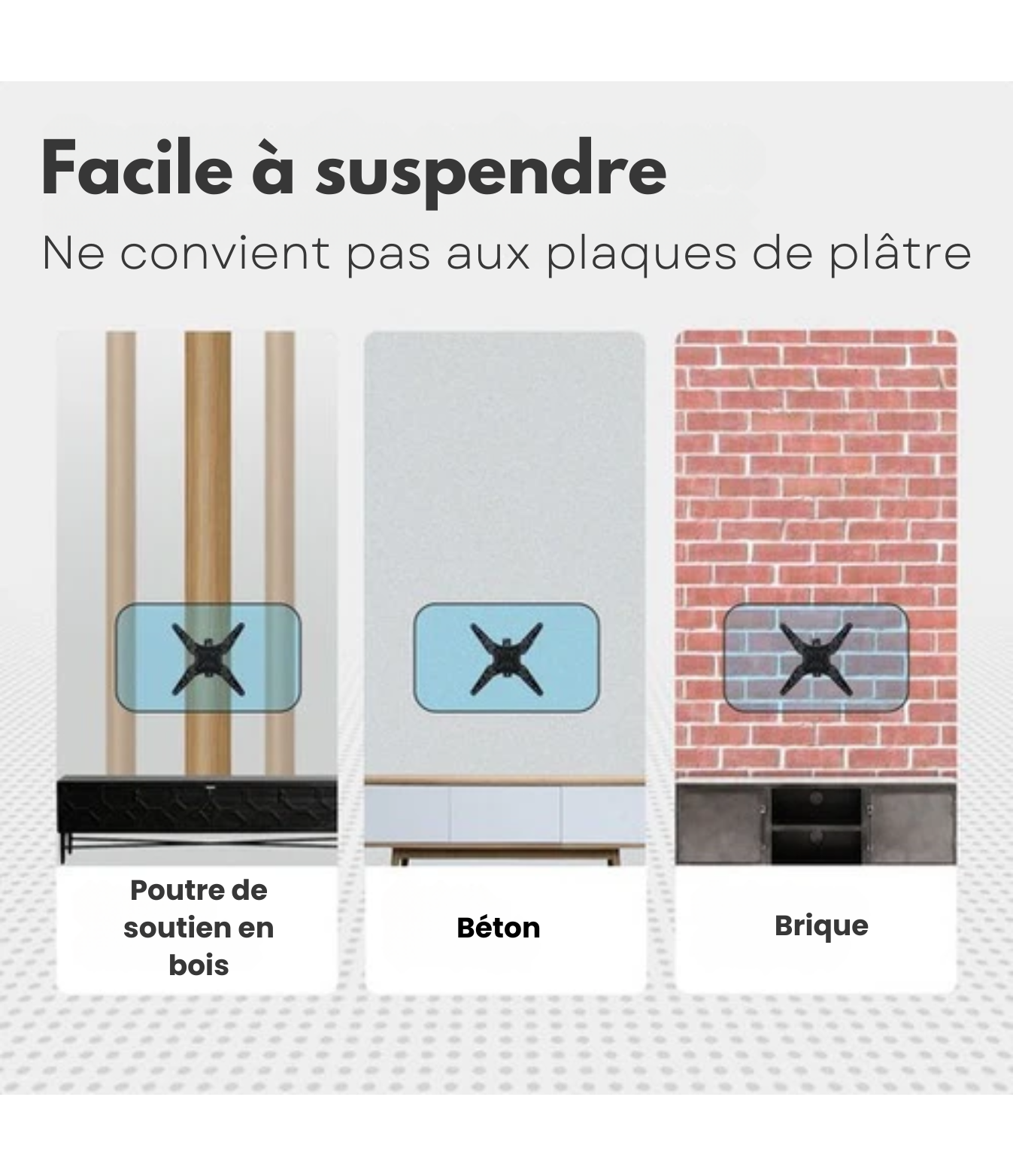Support TV - Auronic - Rotatif et inclinable - 26 à 55 pouces - jusqu'à 30 KG - Noir