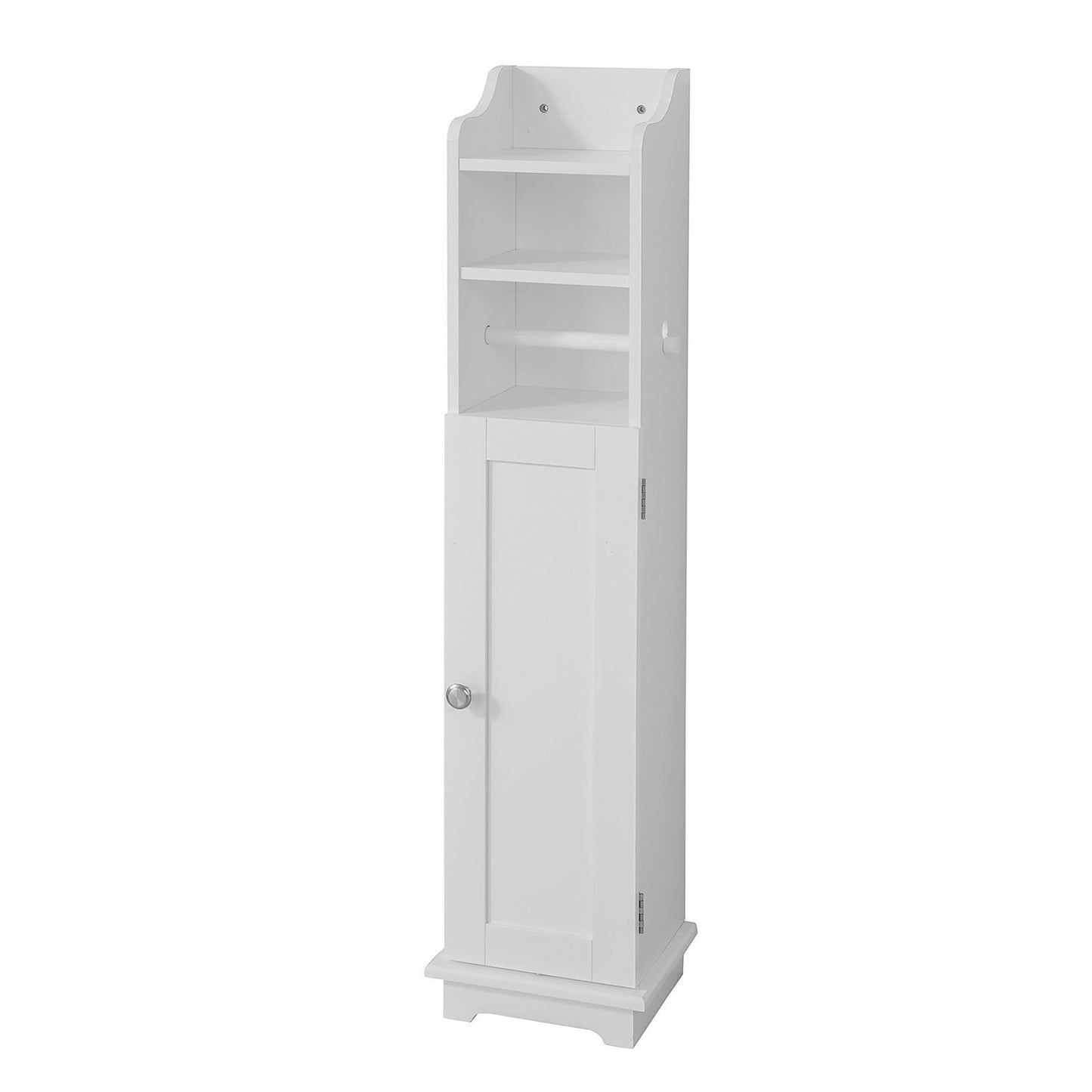 SoBuy Meuble de toilette avec porte-rouleau - Blanc - 20x100x18 cm