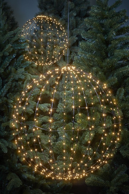 Luca Lighting Christmas Lights Ball with Warm White LED Lights - Ø60 cm - Noir