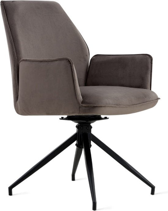 Chaise de salle à manger Jill Velvet Anthracite | Lot de 2