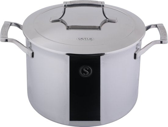 Marmite avec couvercle - Saveur Selects  - Ø25 cm - Sans PFAS - Compatible induction et four - Acier inoxydable