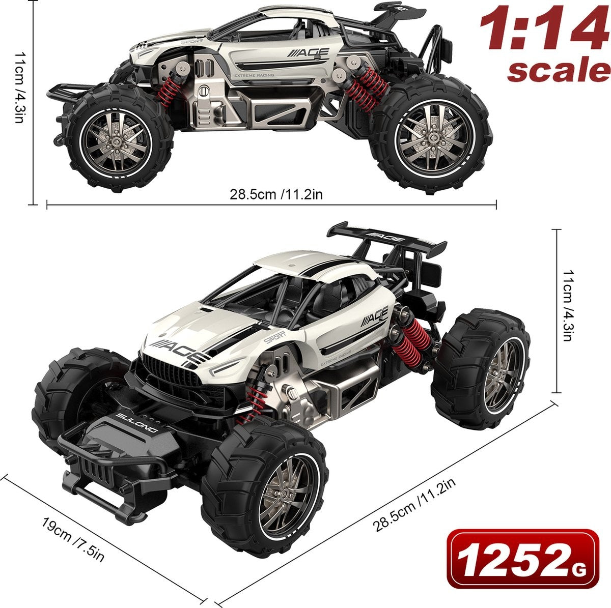 Fuegobird RC Car - Véhicule RC - voiture jouet à grande vitesse - légume
