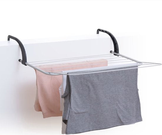 5Five Petit étendoir à linge pliable - 7 mètres de corde à linge - À suspendre - 60 x 55 cm - radiateur/porte