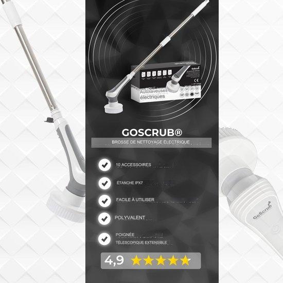 Brosse de nettoyage électrique GoScrub®, Brosse à récurer avec manche, 10 accessoires