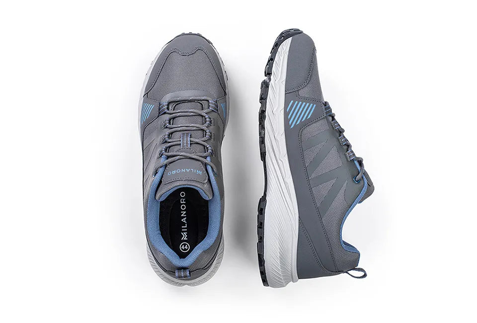 Chaussures de randonnée Milanoro, taille 42 - Softshell - Semelle adhérente - Gris/Bleu