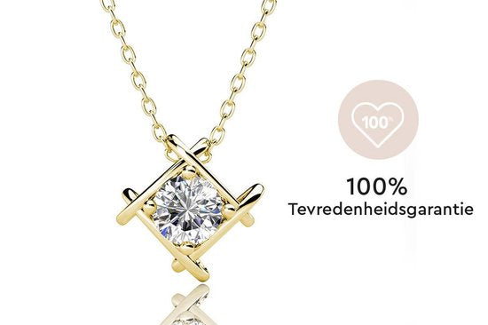 Yolora Collier femme avec pendentif - Cristal Kalpa Camaka - Couleur or - Plaqué or jaune 18K - Collier femme or - Bijoux - Coffret cadeau de luxe - Coffret cadeau - Coffret cadeau exclusif - Bel emballage cadeau