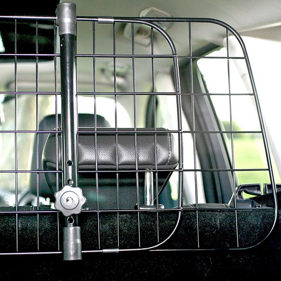 Grille de sécurité pour chien Sakura à fixer aux appuie-tête de la voiture SS5259 - montage facile pour les berlines à hayon, les SUV, les breaks et les monospaces - réglable en largeur, aucun outil nécessaire