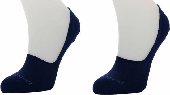 Marcmarcs - 2 paires de chaussettes de baskets invisibles - bande antidérapante au talon - taille 38 - Bleu