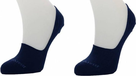 Marcmarcs - 2 paires de chaussettes de baskets invisibles - bande antidérapante au talon - taille 38 - Bleu