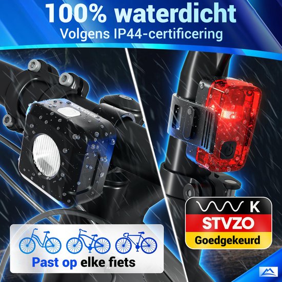 Nextcover Lumière avant et arrière pour vélo | Lumière USB-C rechargeable et étanche IPX4 | Lumière pour vélo avec 6 heures d'autonomie | Lumière avant et arrière | Lumière pour vélo LED blanche et rouge | Lumières pour tous les vélos | Lampe pour vélo