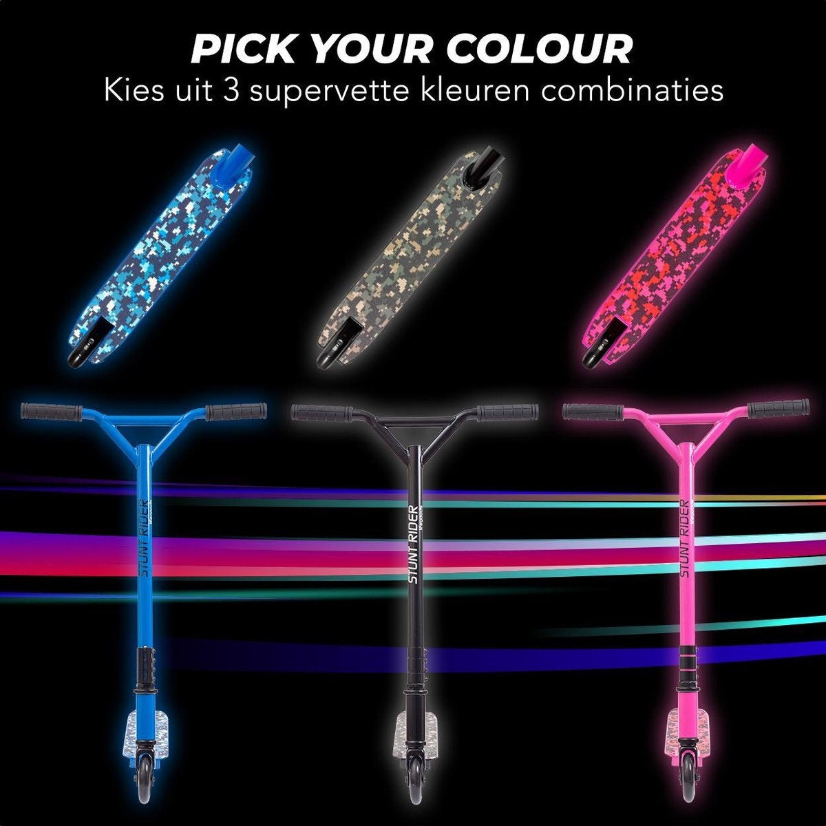 LifeGoods StuntRider - Scooter cascadeur - Étape 8+ Years - Roues 100mm - Garçons/Filles - Rose