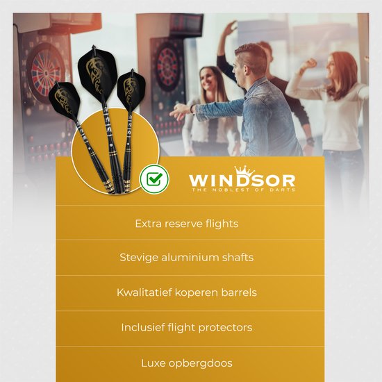 WINDSOR® Cavalier 3 Darts Set - Incl. boîte de rangement, fléchettes