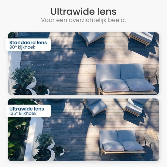 Caméra extérieure Gologi - Caméra extérieure avec vision nocturne - Caméra de sécurité - Caméra IP - Caméra de sécurité - Zoom numérique 4x - 3MP - Avec wifi et application