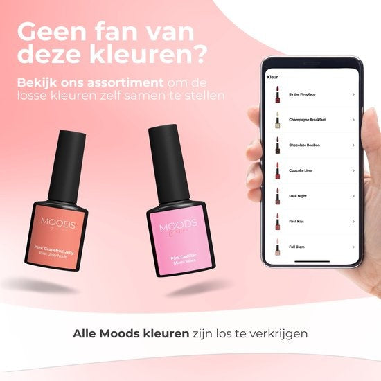 Vernis à ongles en gel - Moods Gellac - Ensemble de 6 pièces - 8ML - Kit de démarrage - Édition Nude - Ongles - Kit de démarrage de vernis en gel