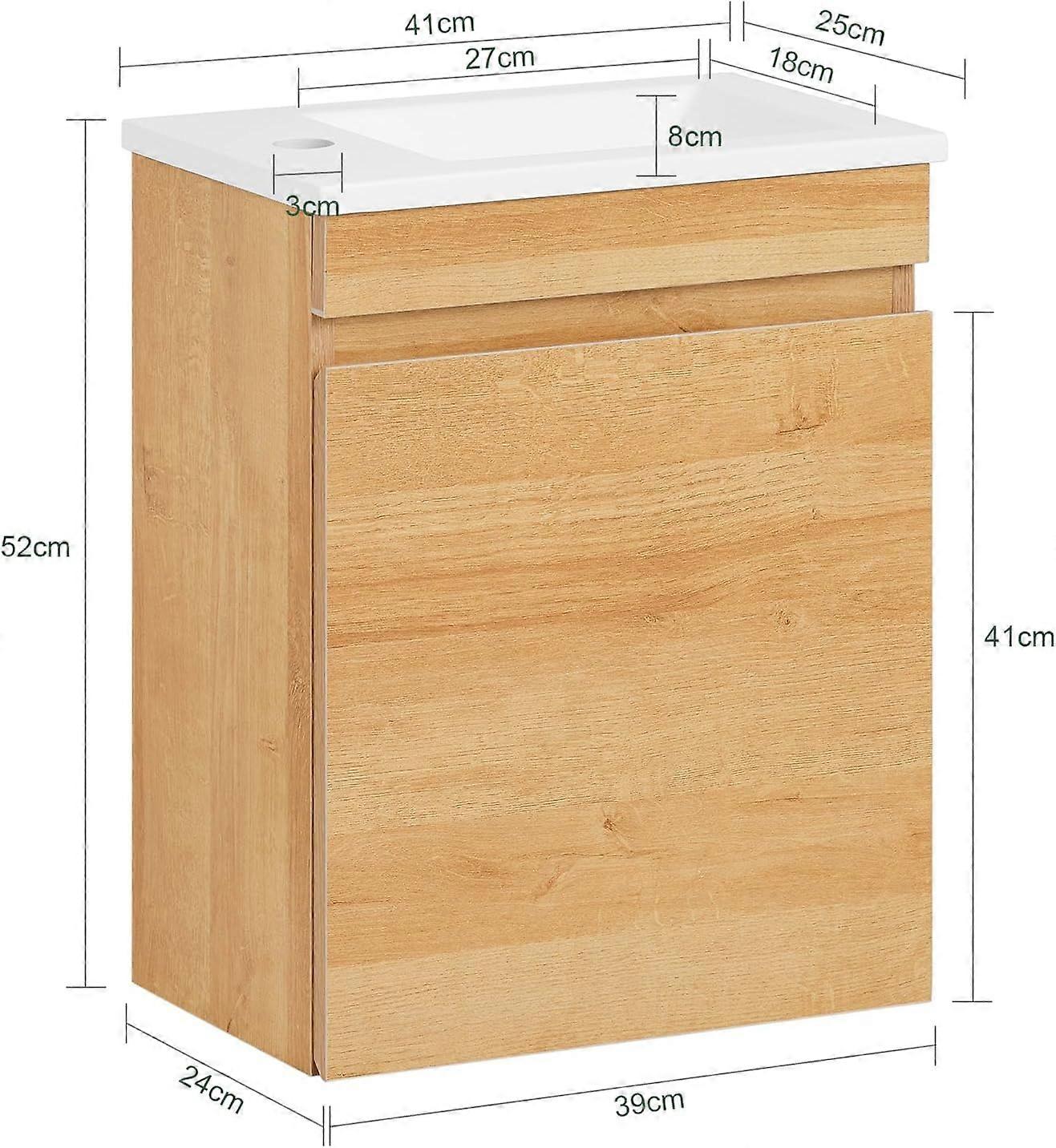 SoBuy Meuble évier - Bzr169-n - Panneau de particules et céramique - Max. 11kg. - 41x25x52cm - Marron