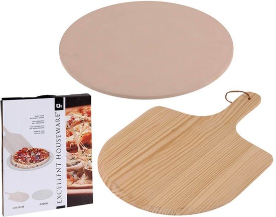Plaque à pizza Excellent Houseware - avec pelle à pizza