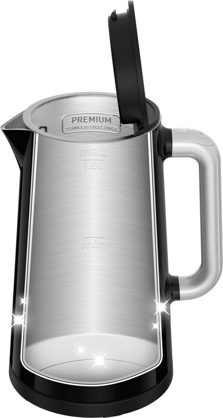 Tefal Smart'N Light KO8508 - Bouilloire 1.7L - Noir - 5 réglages de température différents
