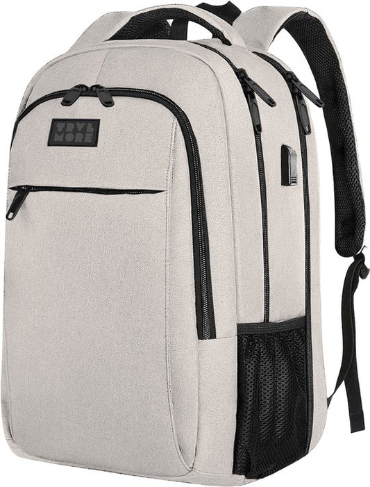 TRVLMORE Sac à dos à vie - Sac à dos avec compartiment pour ordinateur portable de 15,6 pouces - Cartable - Résistant aux éclaboussures - Hommes et femmes - Garçons et filles - 28L - Champagne