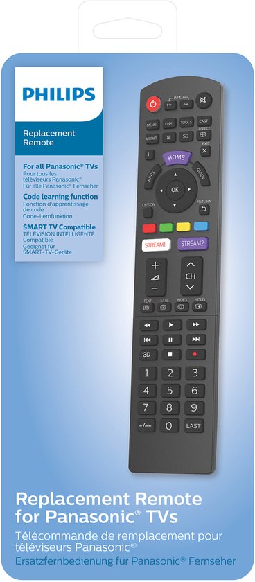 Télécommande Philips - Panasonic TV SRP4040/10 - Télécommande universelle pour téléviseur Panasonic - Noir